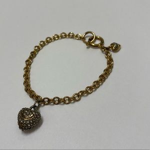 Vintage Juicy Couture Paved Heart Bracelet Gold GUC